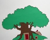 CLEARANCE Disney Diecut for Scrapbooking Extra large Pooh Bears House in the 100 Acre Woods