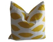 Free US Shipping-Decorative Designer Pillow Cover-18x18 inch-Ikat Eye In Corn Yellow
