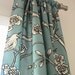 Free US Shipping-Pair Of Decorative Designer Rod Top Drapery Panels-84 inches-Vintage Blossoms In Jade