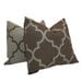 Free US Shipping-Pair of Decorative Designer Pillow Cover- Blue & Grey Trellis Fret Work-18 inch