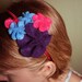 Felt Flower Headband - Bright Pink Blue Dark Purple Fascinator