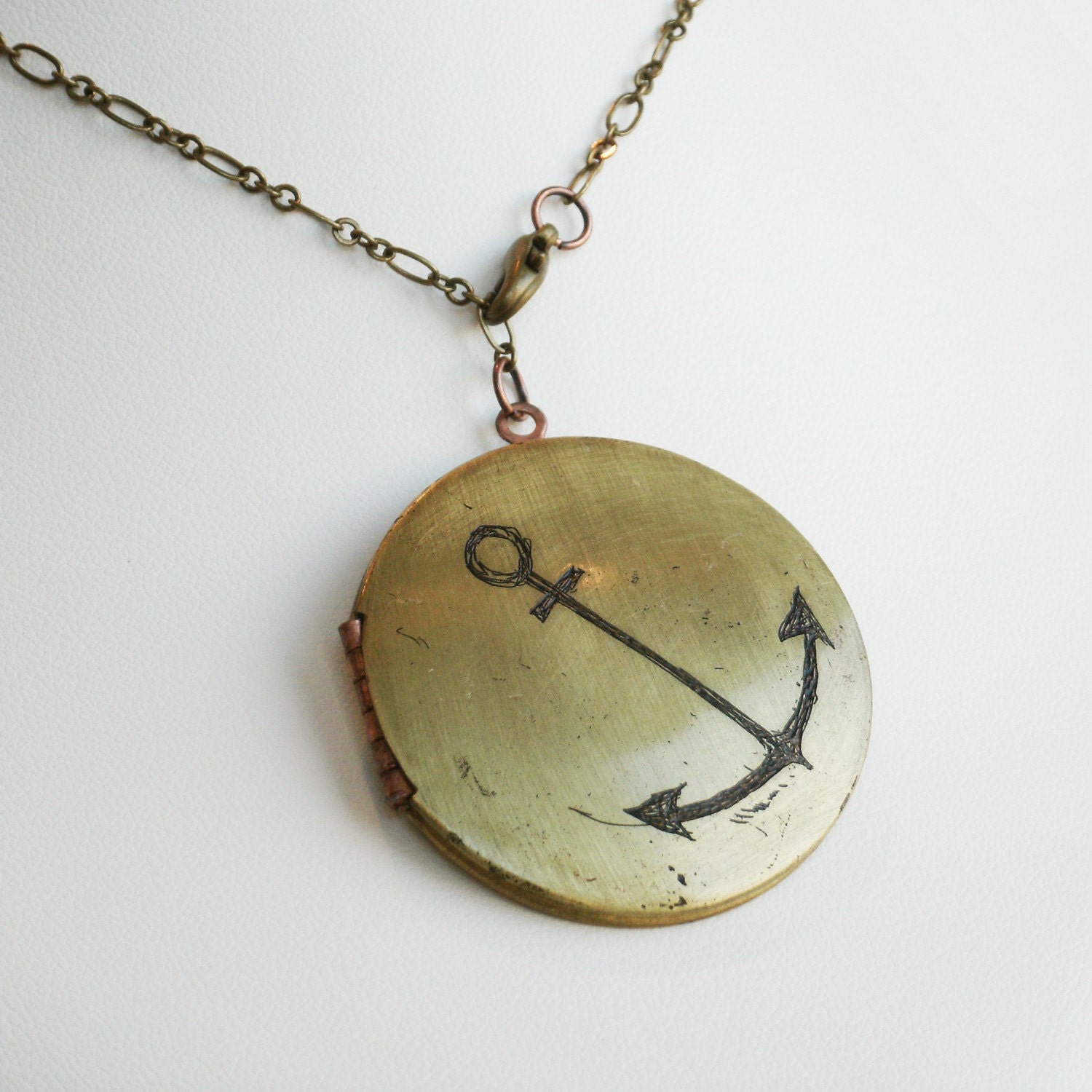Pirate's Anchor  Brass Locket- Made to Order