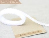 White Double Faced Picot Edge  Ribbon 5 yards