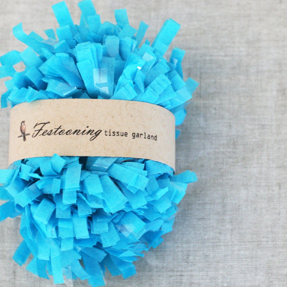 Wholesale 8 yard roll of Turquoise Garland Fringe Trim