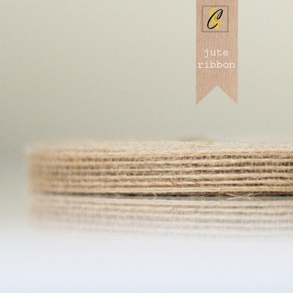 Wholesale 25 yard roll of Natural Jute Ribbon 3/8"