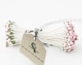 100 Stems of Pink and Green Vintage Style Millinery Flower Stamen Made In Germany Flower Pips