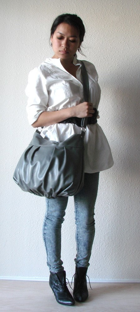 Baby Ruche Bag in Black Leather - Made to Order - RESERVED