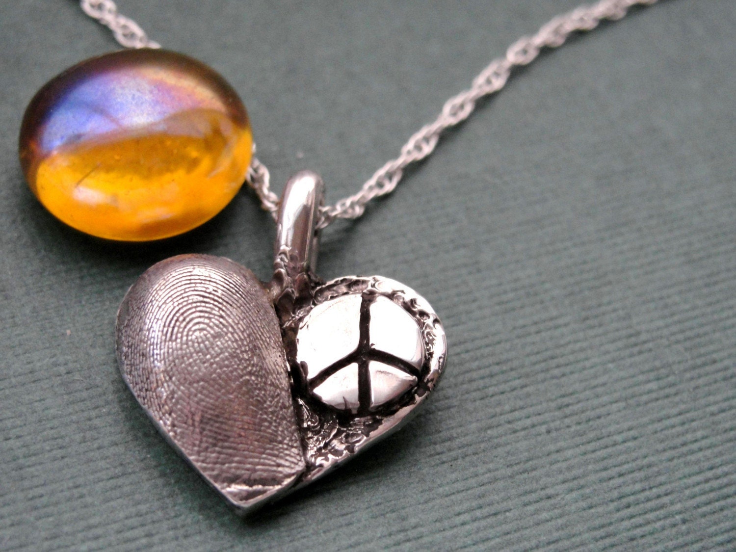 Fingerprint Necklace Thumbprint in Sterling Silver Personalized