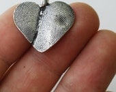 Fingerprint Heart Jewelry Necklace Personalized Thumbprint Sterling Silver
