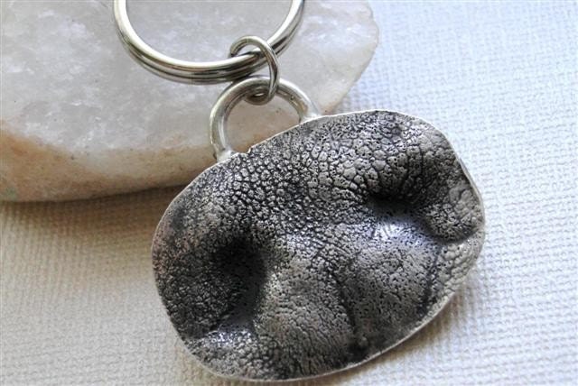 Dog Nose Keychain Key Chain Personalized in Sterling Silver