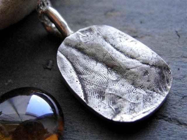Fingerprint Palm Print Necklace Personalized in Sterling Silver
