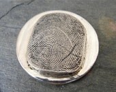 Fingerprint Golf Marker Thumbprint in Sterling Silver Personalized