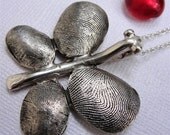 Fingerprint Custom Jewelry Necklace Thumbprint Sterling Silver Personalized