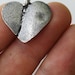 Sterling Silver Double Fingerprint Thumbprint Heart Necklace