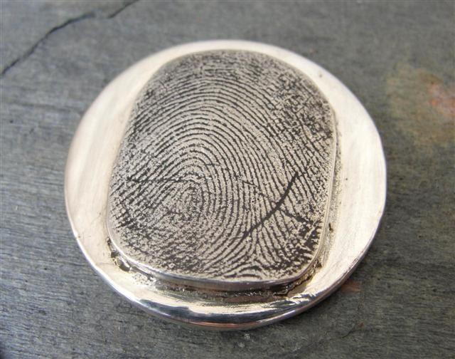 Fingerprint Golf Marker Thumbprint in Sterling Silver Personalized