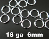 Sterling Silver Open Jump Rings,Jumprings - 18 ga,gauge - 6mm ( 20pcs ) JP18