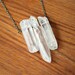 Triple Quartz Spike Necklace - Brass