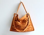 Diaper Bag / Euphoria in Dark Mustard / Outside Pockets / Pleated Bag / Shoulder Bag / Travel / Large / CrossBody / Rust / Choose your Color