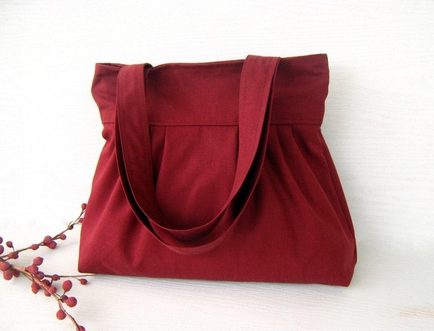 Burgundy Canvas --everyday purse-- --top ZIPPERED CLOSURE with double straps-- texture / laptop bag / Choose your Color / Trip