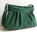 Pleated Bag in Emerald Green -Small- / Zipper Closure / Pine Tree Green / For Her / Everyday Purse / Texture / Spring Fashion / Summer