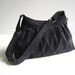 Perry in Silver Black Velvet -Small- --adjustable strap and top ZIPPERED CLOSURE --
