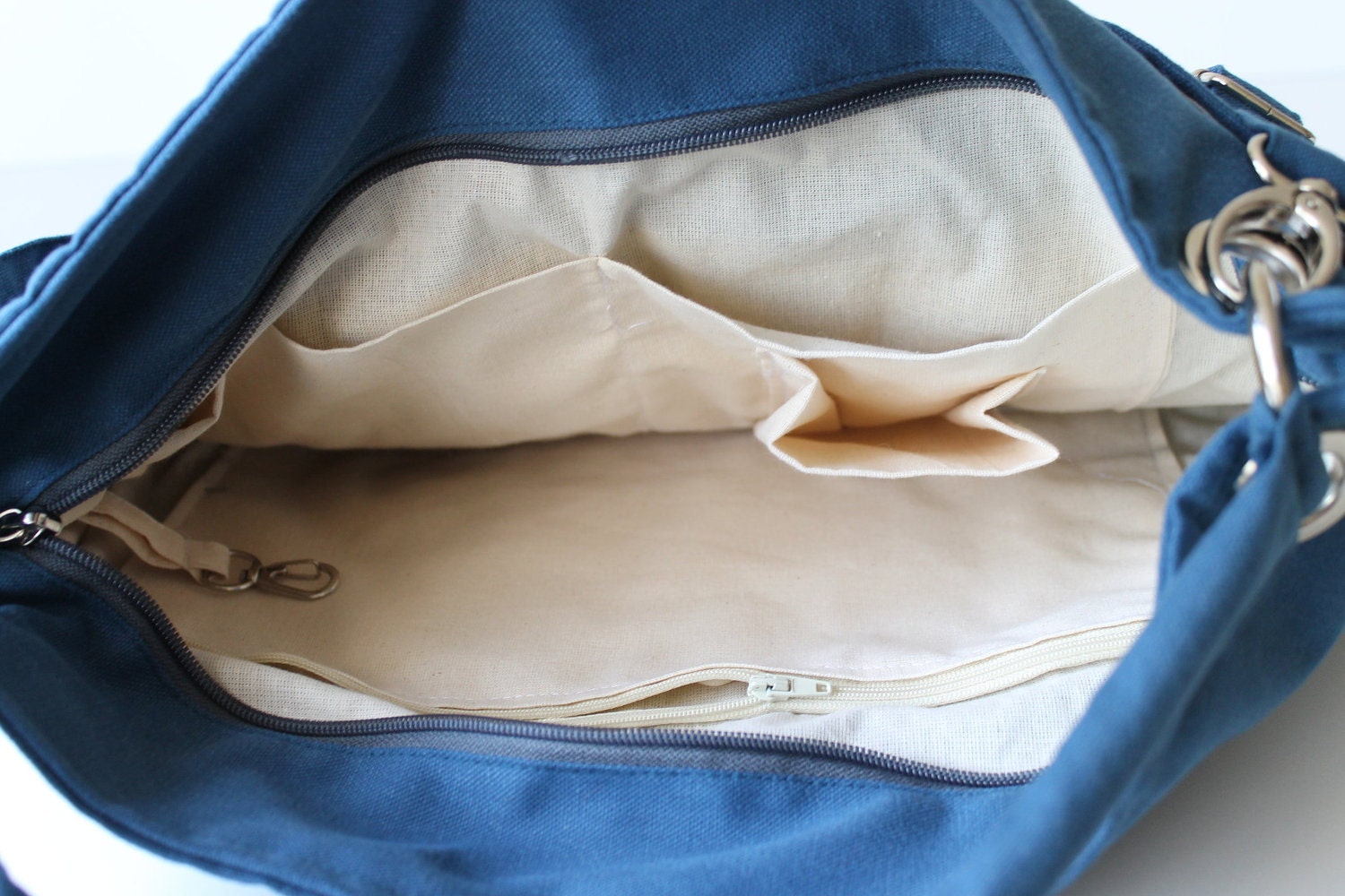 Diaper Bag / Euphoria in Teal / Outside Pockets / Pleated Bag / Shoulder Bag / Travel Bag / Large / Cross Your Body / Choose your Color