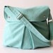 Modular Messenger Bag in Aqua Blue / Shoulder Bag / Laptop Bag / Diaper Bag / Travel Bag / Pleated Bag with flap and adjustable strap