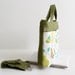 SALE Mini Laptop Bag in Olive Green Little Rainbow Birds / Macbook / Ipad / Outside Pocket