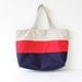 Beach Bag in Dark Navy - Red - Off White - EXTRA LARGE - Sailor / Diaper Bag / Summer Fashion / Sea / Texture / Trends / Shoulder Bag