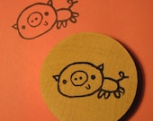 Piggie hand carved stamp