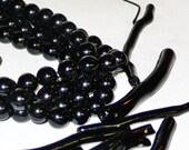 Black Coral Natural Hawaiian Round Bead Strand Loose Polished 8 MM 16 " (1Strand)
