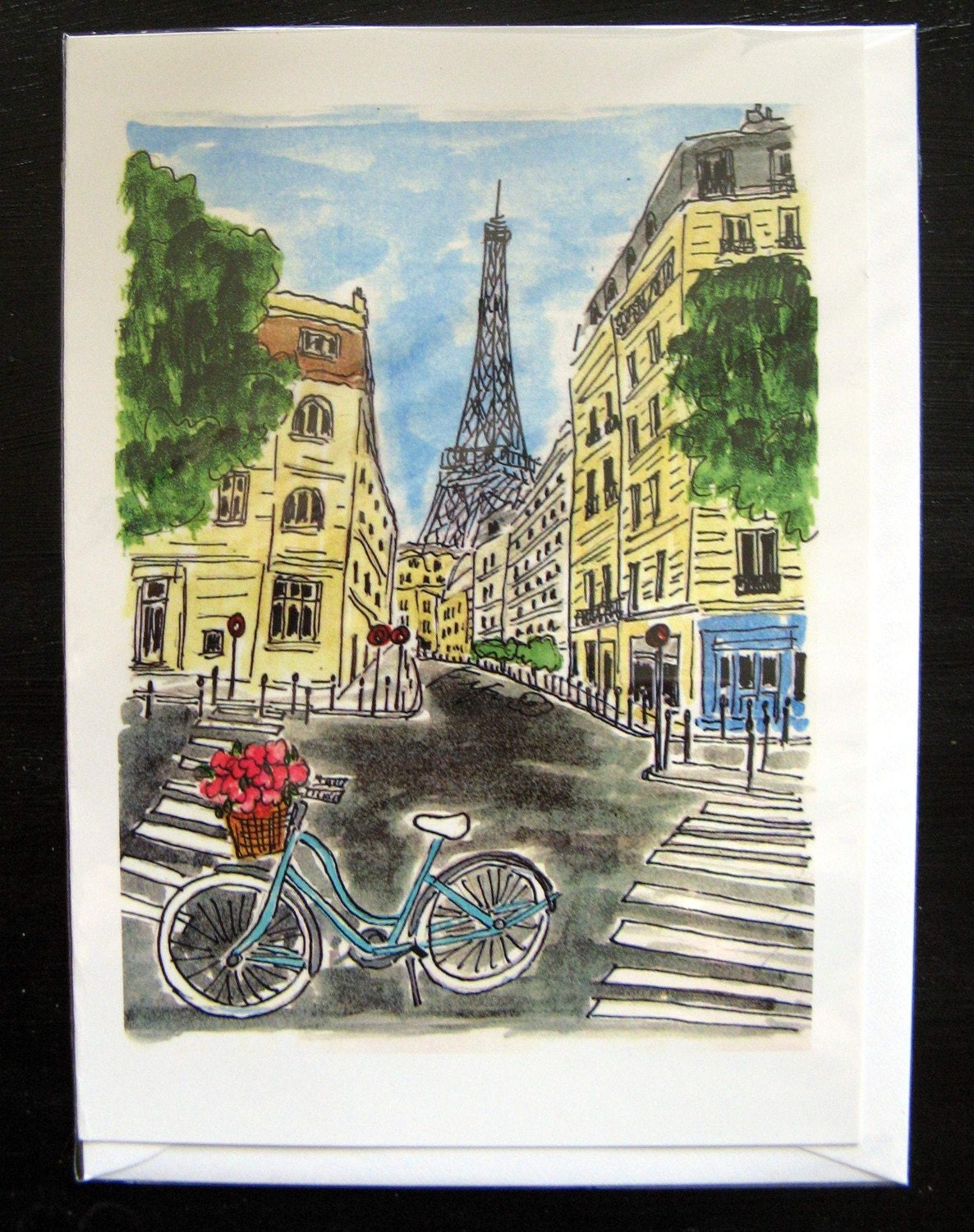 La Tour Eiffel Blue Bicycle