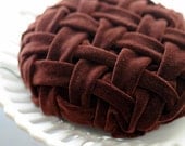 Chocolate Velvet Lattice Smocked Mini Hat Fascinator Very Vintage