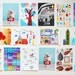 Set of 9 colorful postcards