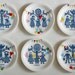 Set of 6 folklore and fun plates made to order