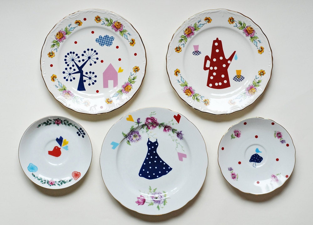 SALE The red polkadot teapot plate