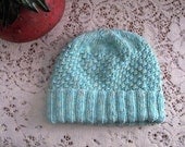 Aran Inspired Trinity Stitch Winter Hat Knitting Pattern