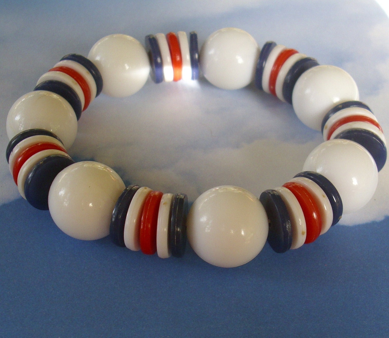 Vintage Red White & Blue Bracelet