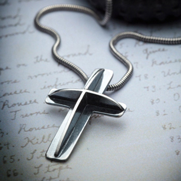SALE- MINISTRY-sterling silver cross pendant