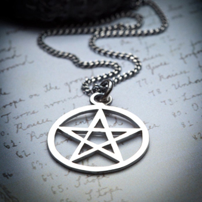 SALE- PENTAGRAM-silver necklace