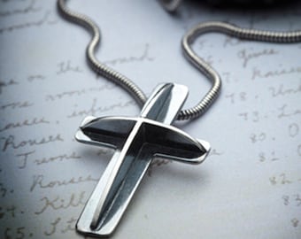 SALE- MINISTRY-sterling silver cross pendant