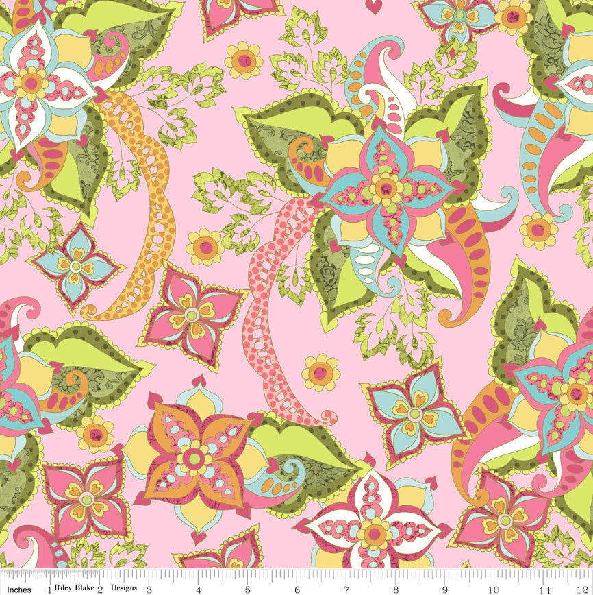 Bohemian Festival by Lila Tueller, Main in pink, 1 yard