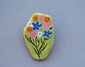 Handpainted Spring Flower Bouquet Pin