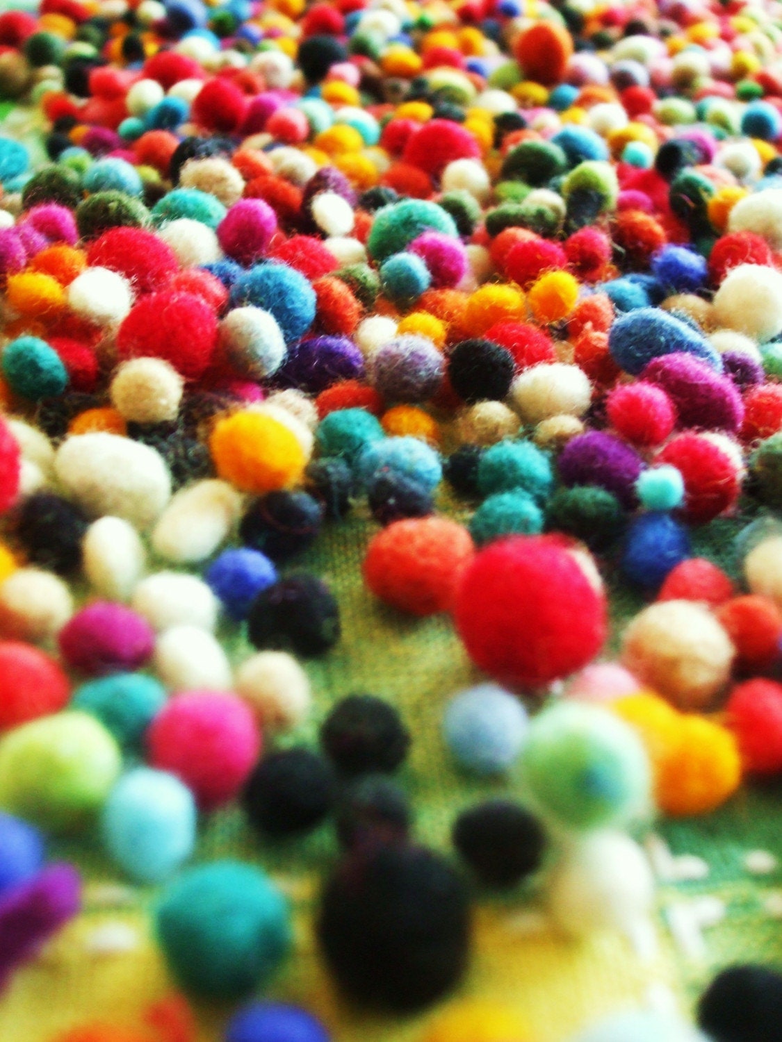 Eco-friendly Felt beads ( 100 multi colored) 1\/4inch, 1\/2inch, 5\/8inch
