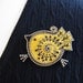 Bright Yellow Felt and zipper  bird brooch