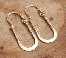 Artisan Maria Hammered 14kt Gold Filled Hoops Earrings U Shape