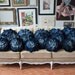 Navy Blue Ombre Ruffle Rose Pillow - Medium