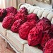 Red Ombre Ruffle Rose Pillow - Small