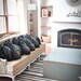 Charcoal Gray Ombre Ruffle Rose Pillow - Large