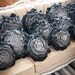 Charcoal Gray Ombre Ruffle Rose Pillow - Medium